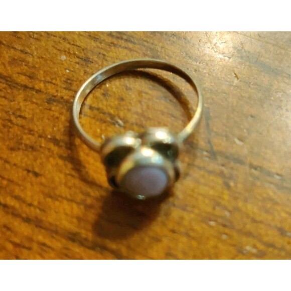 VTG Silver Purple Banded Agate Small Child Ring Size 4.5/5 Unmarked - Picture 4 of 5